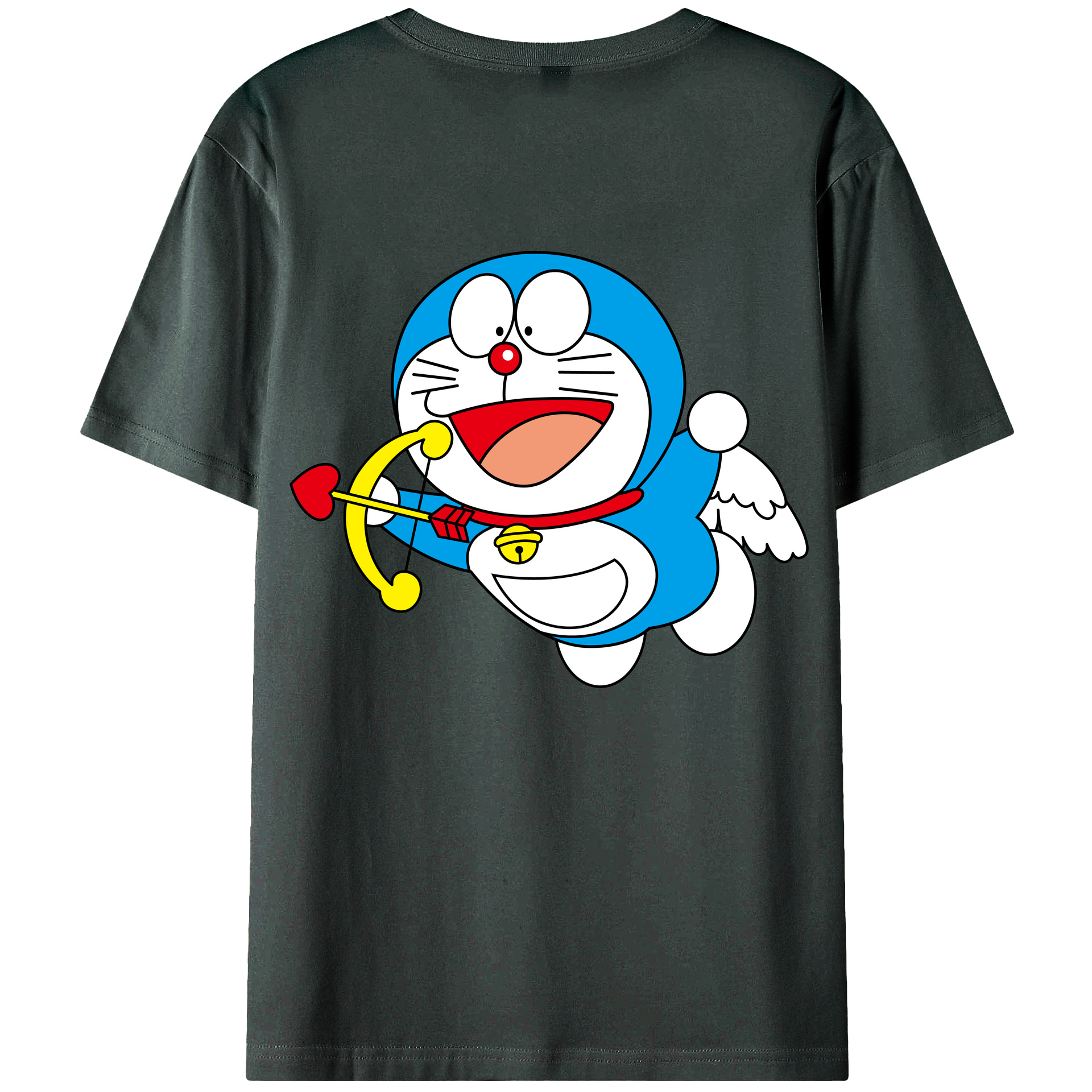 （画像用） ドラえもん Doraemon 綿100％ メンズ半袖Tシャツ（バックプリント） 通気性